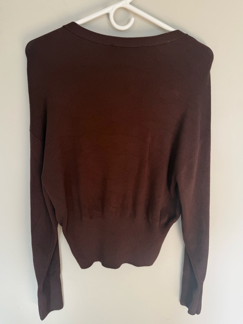 LOFT Ribtrim Waist Cardigan Medium Brown - Picture 6 of 14